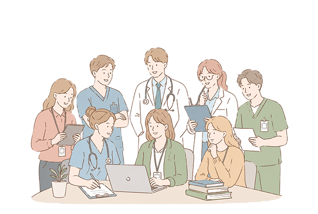Equipo multidisciplinario del sector salud conformado por profesionales asistenciales, administrativos y de apoyo comprometidos con la formación continua y la calidad en la atención.